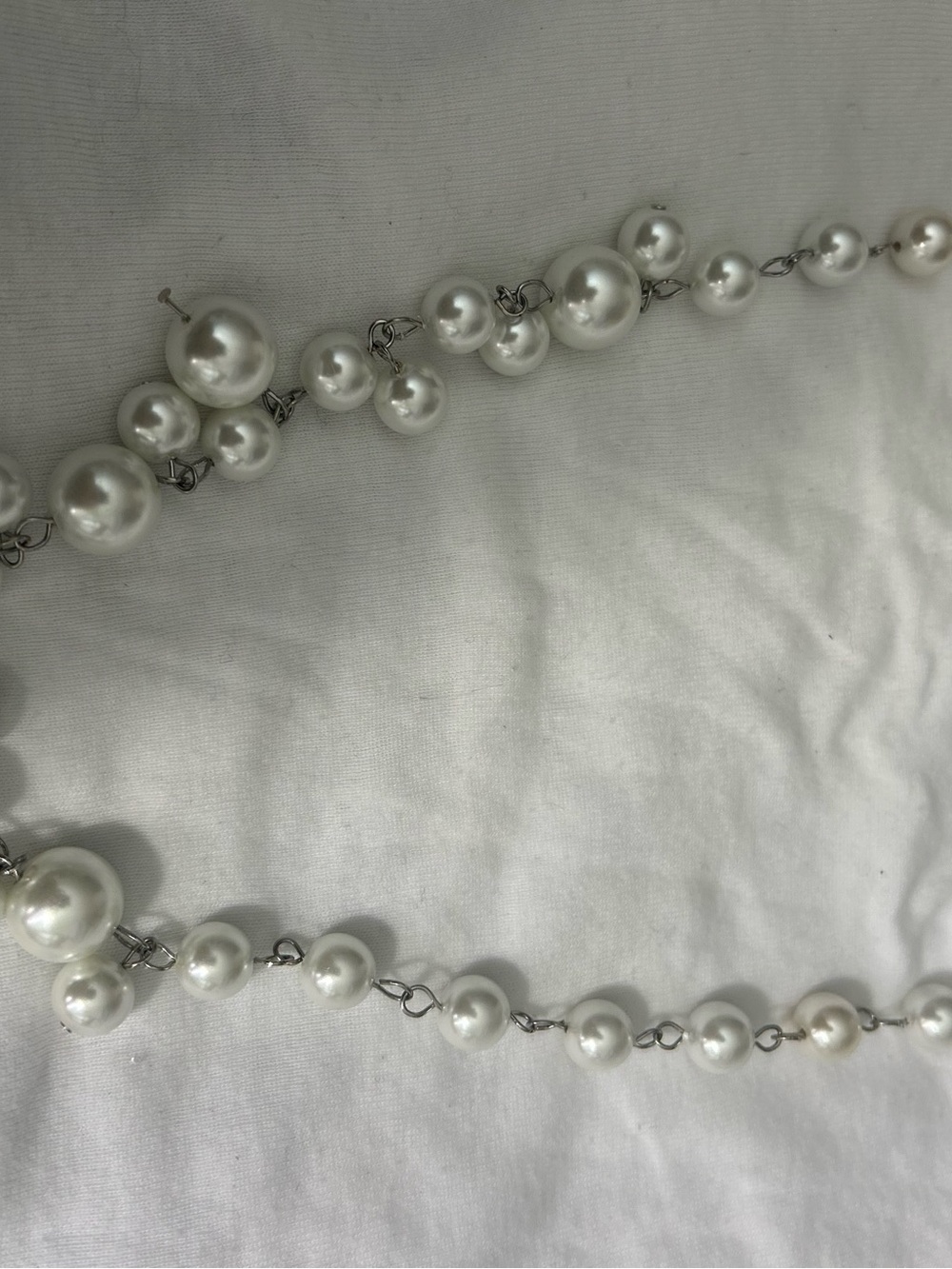 Anne Klein White Faux Pearl Link Necklace
